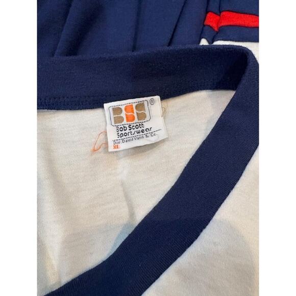 Vintage 1980s Bob Scott Sportswear Lake Placid V-Neck Single Stitch Shirt - Picture 5 of 6